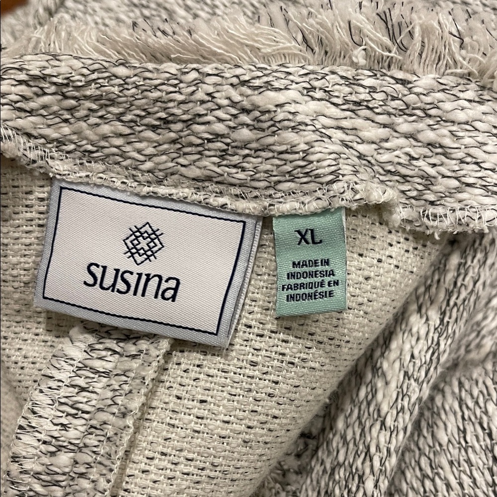 Nordstrom Susina Tweed Light Gray Women's Blazer Jacket XL cotton - Picture 7 of 9